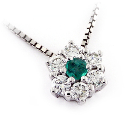 Collana con Fiore di Smeraldo Festa Della Donna