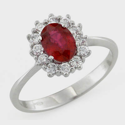 Anello Rosso Passione Rubino e Diamanti