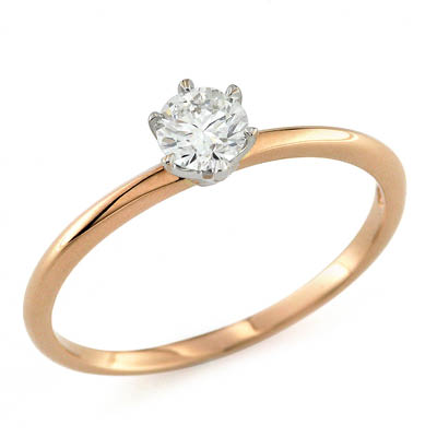 Solitario Oro Rosé 18Kt per San Valentino