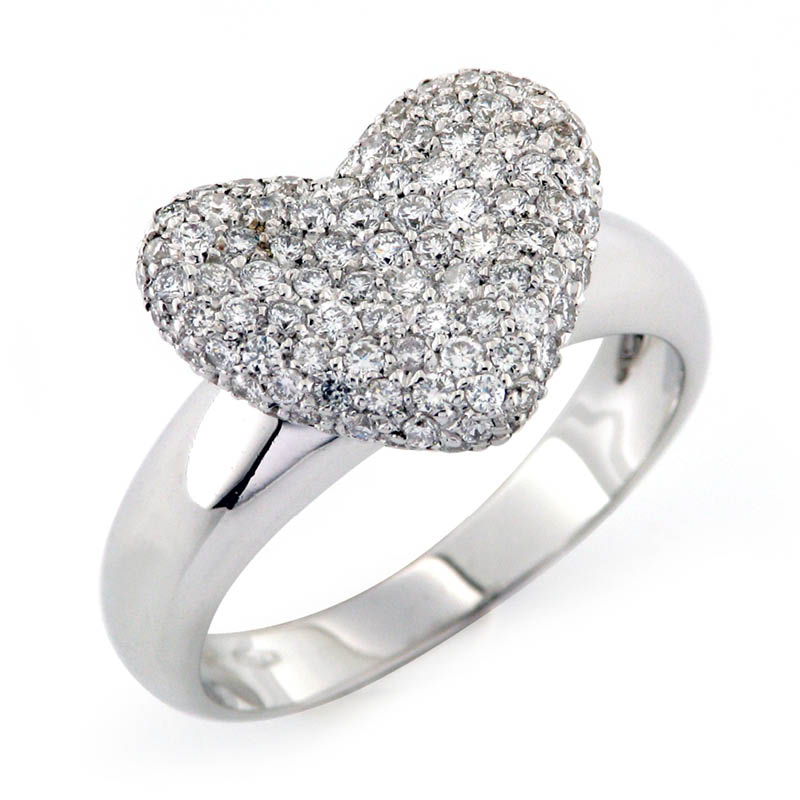 Scopri Anello Oro Bianco e Diamanti Pavé